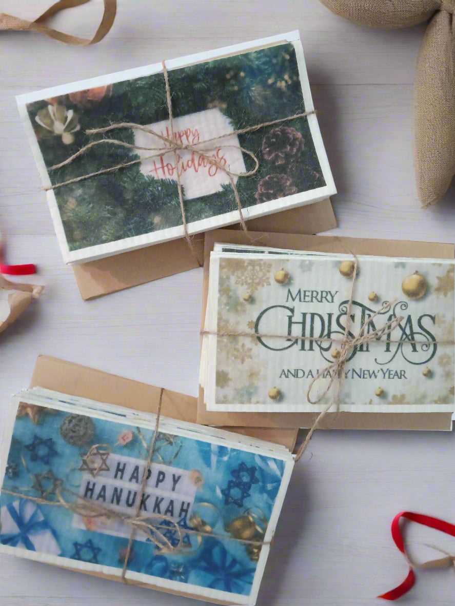 Sustainable Swedish Dish Cloth Holiday Cards